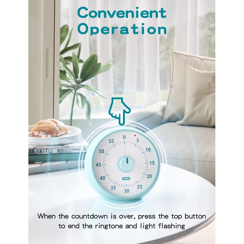 Visual Timer for Kids, 60-Minute Countdown Timer for Classroom Office