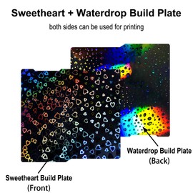 TMYPN 256x268mm Sweetheart + Waterdrop Build Plate for Anycubic Kobra 3 Combo 3D Printer, 3D Printer Spring Steel Plate for Anycubic Kobra 3 Combo