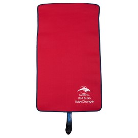 Konfidence Splashy™ Roll & Go Baby Changer Mat - Portable, Travel, Neoprene Non Slip Rubber Back Changing Mat, Just Roll it up and Go! (Red)