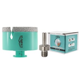 LEKOMESH Diamond Core Drill Bits - 3 Inch(75mm) with 5/8"-11 Thread Tile Hole Saw Cutter & Triangle Shank Adapter for Porcelain Ceramic Tile Marble Granite Stone Quartz