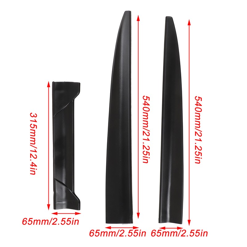 3PCS Car Universal Spoiler Thermal Stability Strong Grip Lightweight Rear