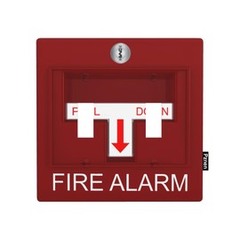 Pznen Fire Alarm Double Toggle Light Switch Cover Plate Fun Creative Cool Red 2-Gang Wall Plate Toggle Switch Covers for Men Women Boys Girls Home Wall Art Decor