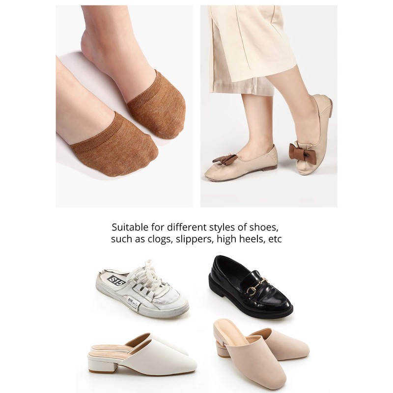 SATINIOR 8 Pairs Toe Topper Socks for Women, Mule Toe