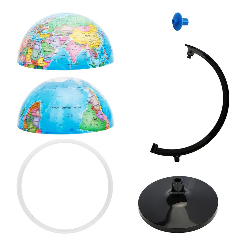 Exerz 10" World Globe - Political Map Educational- Self Assembled