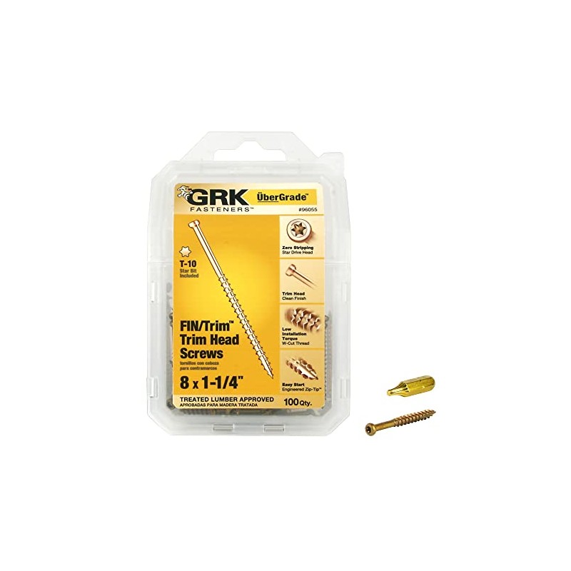 GRK Fasteners 96055 FIN/Trim #8 x 1-1/4" Screws 100CT
