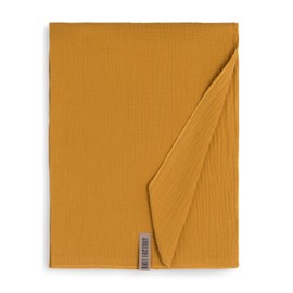 KNIT FACTORY - Liv Pareo/XL Scarf - Beach Towel, XXL Scarf and Pareo in One - Multifunctional Muslin Scarf - Summer Towel Dress - Women's Pareo Made of 100% Organic Cotton, ochre