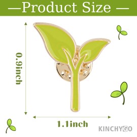 KINCHYGO, 10 Pack Bean Sprout Enamel Brooch Pin Green Plant Laple Pins for Women Man Shirt Dress Coat Decoration Party