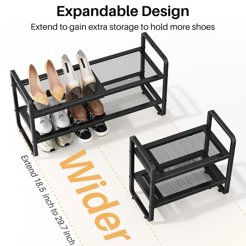 SNTD Shoe Rack - Expandable Shoe Organizer for Closet, Adjustable