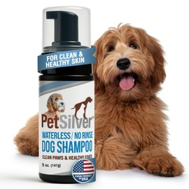 PetSilver Champú para Perros Sin Agua - Champú para Baño Y Seco Sin Enjuague - Control De Olores para Pelajes con Mal Olor - Limpia, Acondiciona E Hid