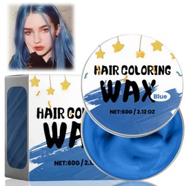 Hair Wax Hair Style Dye Mud,Hair Dye Blue for Woman,Coloured Hair Wax,Temporary Hair Wax Colour,Hair Colour Wax One-Time Temporary Modeling,Hair Dye Stripper,Disposable Instant Styling Pomade(#Blue)