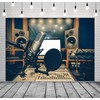 CORFOTO 7x5ft Fabric Microphone Backdrop Photography Professional Condenser Studio Microphone