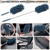 2Pcs Car Interior Duster with Extension Pole Soft Dash Vent