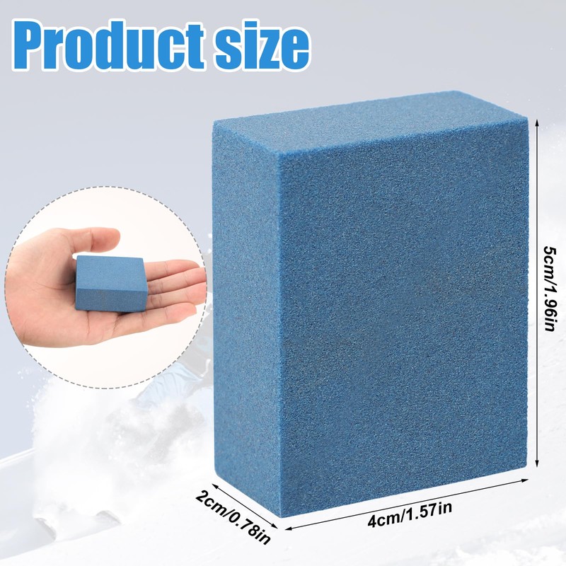PEUTIER 5x4x2cm Gummy Rubber Abrasive Stone, Blue, 60 Grit, Snowboard