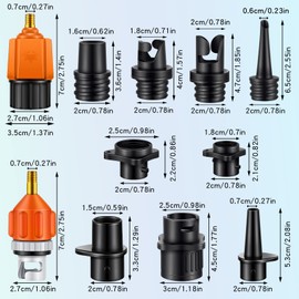 Treela Inflatable Pump Adaptor Air Pump Adapter Compatible with SUP Inflatable Car Air Compressor Valve Adapter with 9 Air Valve Nozzle for Paddle Board Inflatable Boat (Classic,Orange)