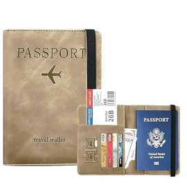 TEALWOLF Passport Holder Cover Wallet, Cover Wallet RFID Blocking Leather Card Case Travel Accessories for Women Men (Off White)