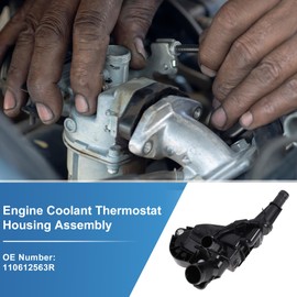 X AUTOHAUX Plastic Engine Coolant Thermostat Housing Assembly for Renault Captur 2013-2022 Replace No.110612563R 1 Pcs