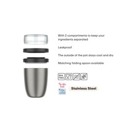 Mepal - Ellipse Thermal Container - Thermal Lunch Pot - Practical Yoghurt Cup & Soup Cup to Take Away - 6-8 Hours Hot & 12 Hours Cold - 500 ml - Nordic Sage