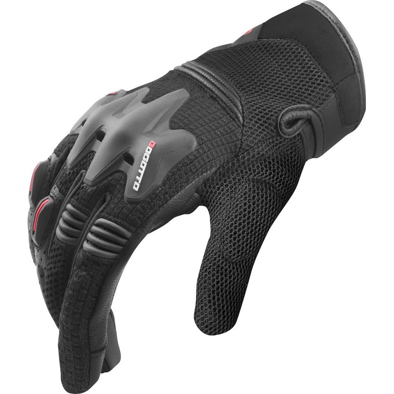 Bogotto Xatran Perforated Motorcycle Gloves, Black, S