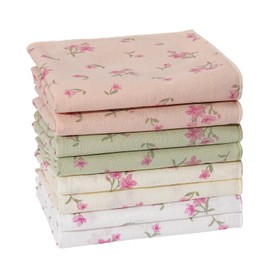 HOULIFE Floral Print Ladies Handkerchiefs Vintage Womens Handkerchiefs 60S Soft Cotton Women Hankies Colorful Flower Handkerchief, 8PCS