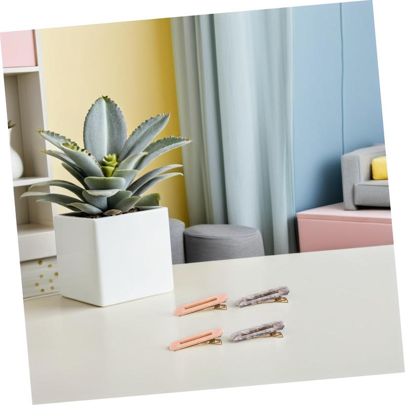 Vaguelly 8pcs Acetate Rectangular Duckbill Hair Clips Lightweight Alligator Hair