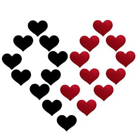 Ypser Womens 10 Pairs Heart Pasties Disposable Satin Nipple Covers Pasty Bra Petals Breast Covers