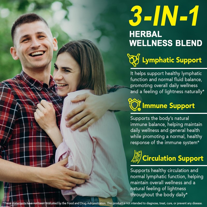 Lymphatic Drainage Supplements-Echinacea, Dandelion, Burdock Root|21-In-1 Botanical Complex for Lymph