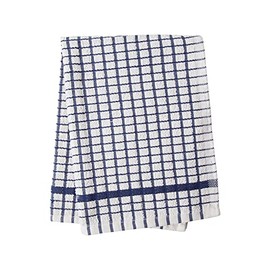 Alanna Jones Set of 6, 45 x 65 cm Large 100% Cotton Luxury Check Soft Kitchen Tea Towels Perfect for Household and Professional Restaurant Bar Catering Kitchen Dish Cloth (Set of 6 Navy)