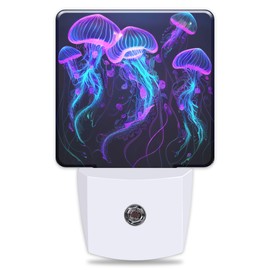 aiwesonec Jellyfishes Night Lights Plug into Wall for Girls Boys Room, Night Lights LED Lamp with Dusk to Dawn Sensor Nightlight for Bedroom Kitchen Bathroom Hallway Home Wall Decor