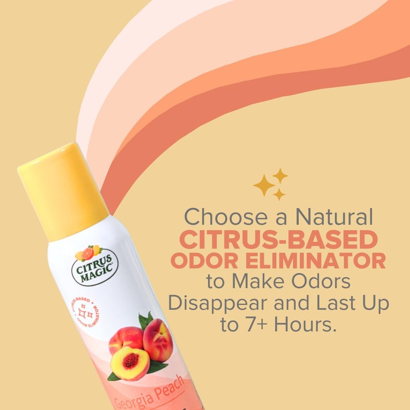 Citrus Magic Odor Eliminating Air Freshener Spray, Georgia Peach, 3-Ounce,