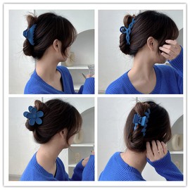 12 Pcs Claw Clips, Multi-Shapes Hair Clips for Women, Non-Slip Large Jaw Claw Clips for Thick Thin Curly Hair Accessories (Blue)