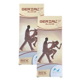 2 Cajas Gerial B-12 Elixir Suplemento Alim Vitaminas 340 Ml