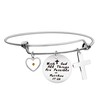 Uloveido With God All Things are Possible Bracelet, Cross Bangle,