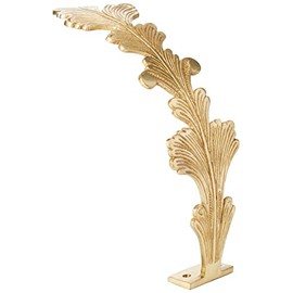 Bulk Hardware BH03841 Curtain Hold Back, Classic Leaf Design Brass - Pack of 1