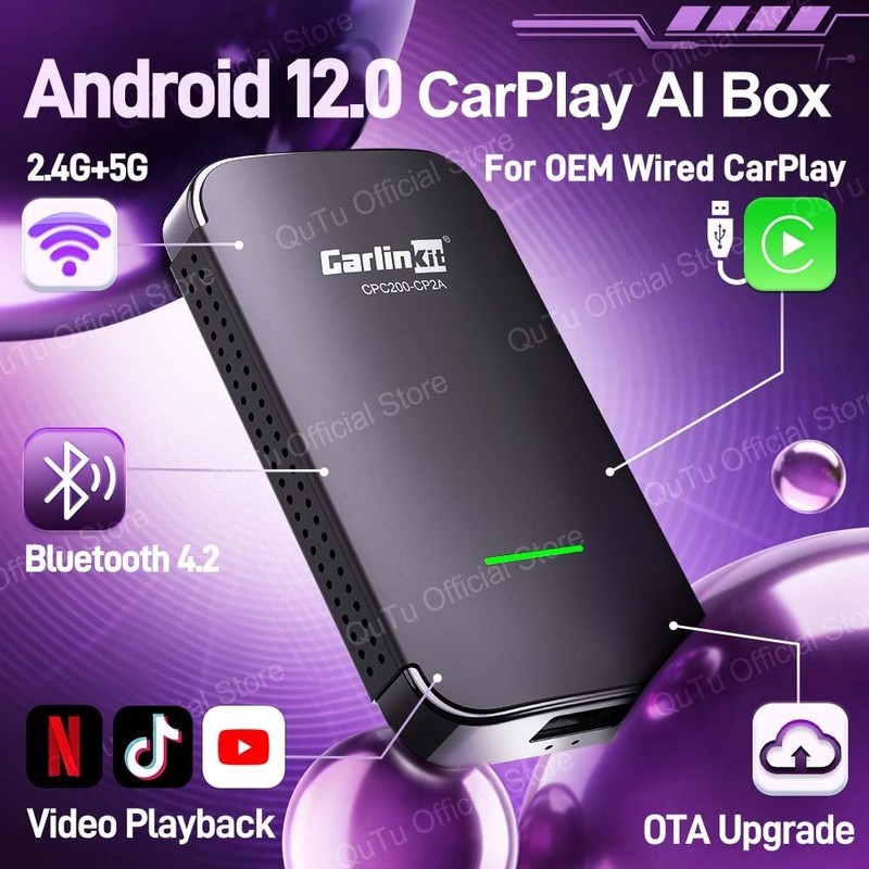 CarlinKit Wireless CarPlay & Android Auto Adapter CP2A Pro AI