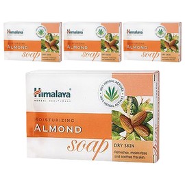 Himalaya Moisturizing Almond Soap, 75g, 4 pieces / 히말라야 모이스처라이징 아몬드 비누, 75g, 4개