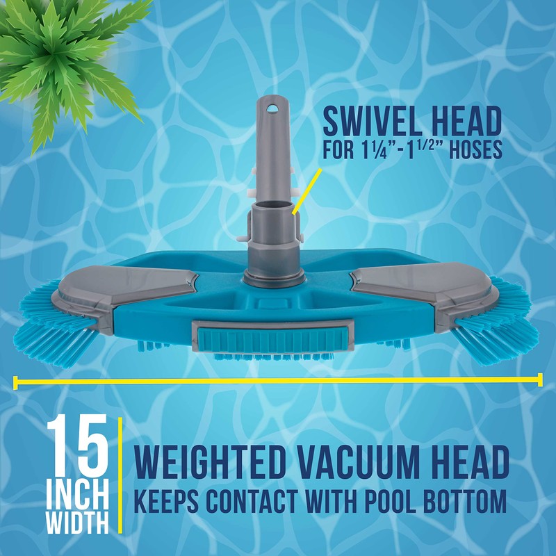 U.S. Pool Supply Deluxe Weighted Pool Vacuum Head with Side