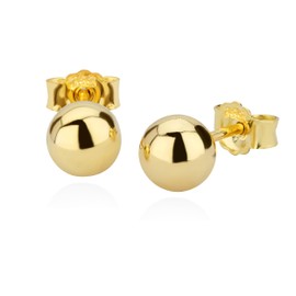 NKlaus Earrings Gold 333 – Stud Earrings Gold Ball – 8 Carat Yellow Gold – Jewellery Women, Men & Girls – Pair, Yellow Gold