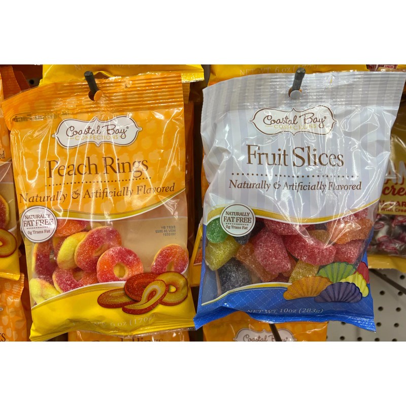 Coastal Bay ASSORTED FRUIT Slices Chewy Jelly Candy 5 PACKS