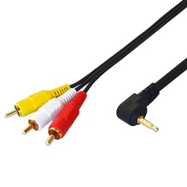 Fuji Parts FVC-129C AV Cable, Pin Plug, RCA x 3 ⇔ 4 Pole Mini Plug (L-Type), 16.4 ft (5 m)