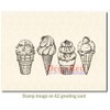 Deep Red Stamps Ice Cream Border Rubber Cling Stamp 4