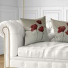Cream Red Cushion Cover Poppies - 22" x 22"