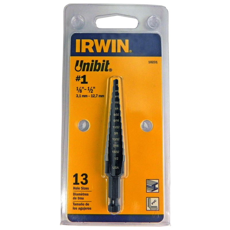 Irwin Tools IRWIN Step Drill Bit, 1/8-Inch to 1/2-Inch Step,