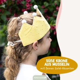 Papierdrachen Muslin Crowns with Gold Accents Yellow - Set 05
