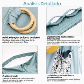 Canguro para Bebe, Rebozo para Cargar Bebe, Porteo Ergonomico para Bebe, Transpirable y Ajustable, Multifuncional y que Ahorra trabajo