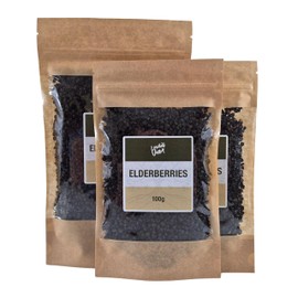 Lowhill Valley Elderberries – Whole Dried Sambucus Nigra Berries for Immune Support, Respiratory and Digestive Aid - Deep Fruity Flavour - 100% Natural Loose Herbal Tea - 100g