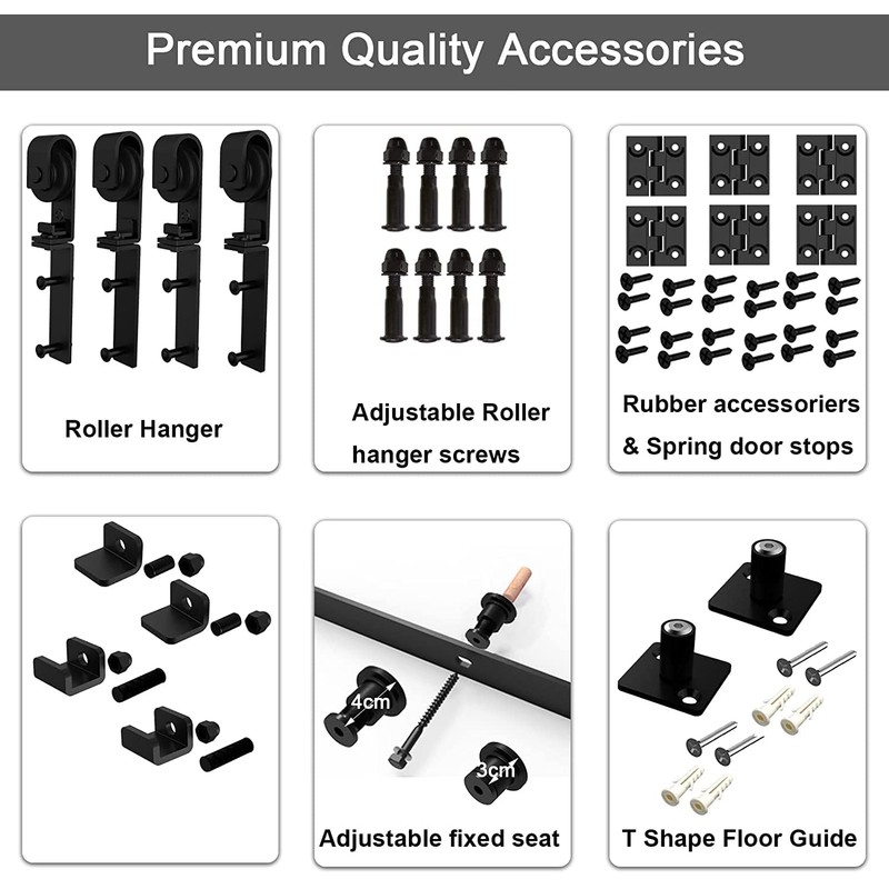 TSMST 52" Bi-Folding Sliding Barn Door Hardware Track Kit for