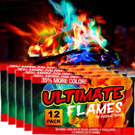 Magical Flames Fire Color Changing Packets Fire Pit (12 Pack), Fire Color Packets for Camping Essentials, Campfire, Bonfire & Fireplaces, Fire Pits Accessories for Outside