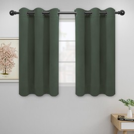 Easy-Going - Cortinas opacas para recámara, aislamiento térmico sólido con ojales y reducción de ruido, cortinas de oscurecimiento de habitación para sala de estar, 2 paneles (42 x 45 pulgadas, verde