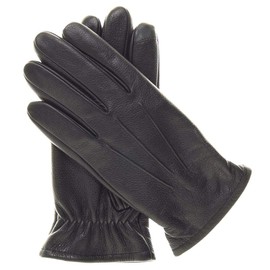 Pratt and Hart Gondola Men's Touchscreen Insulated Leather Gloves Black Size L