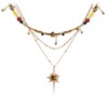 MASW Retro nostalgic flower necklace bohemian style colorful beaded necklace